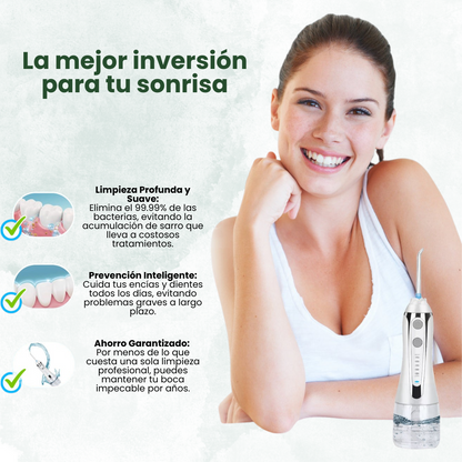 JetSonrisas ™: Borra manchas que apagan tu sonrisa–Irrigador Dental