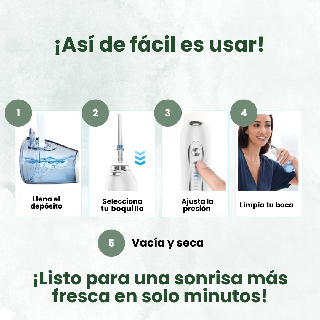 JetSonrisas ™: Borra manchas que apagan tu sonrisa–Irrigador Dental