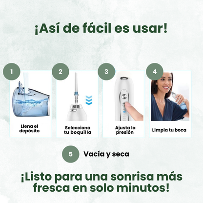 JetSonrisas ™: Borra manchas que apagan tu sonrisa–Irrigador Dental